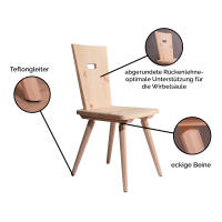 Eleganter Stuhl  Pristine | Vollholz | Griff rechteckig |...